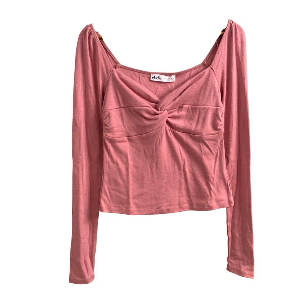 NWT Elodie Twist Front Long Sleeve pink Size Small